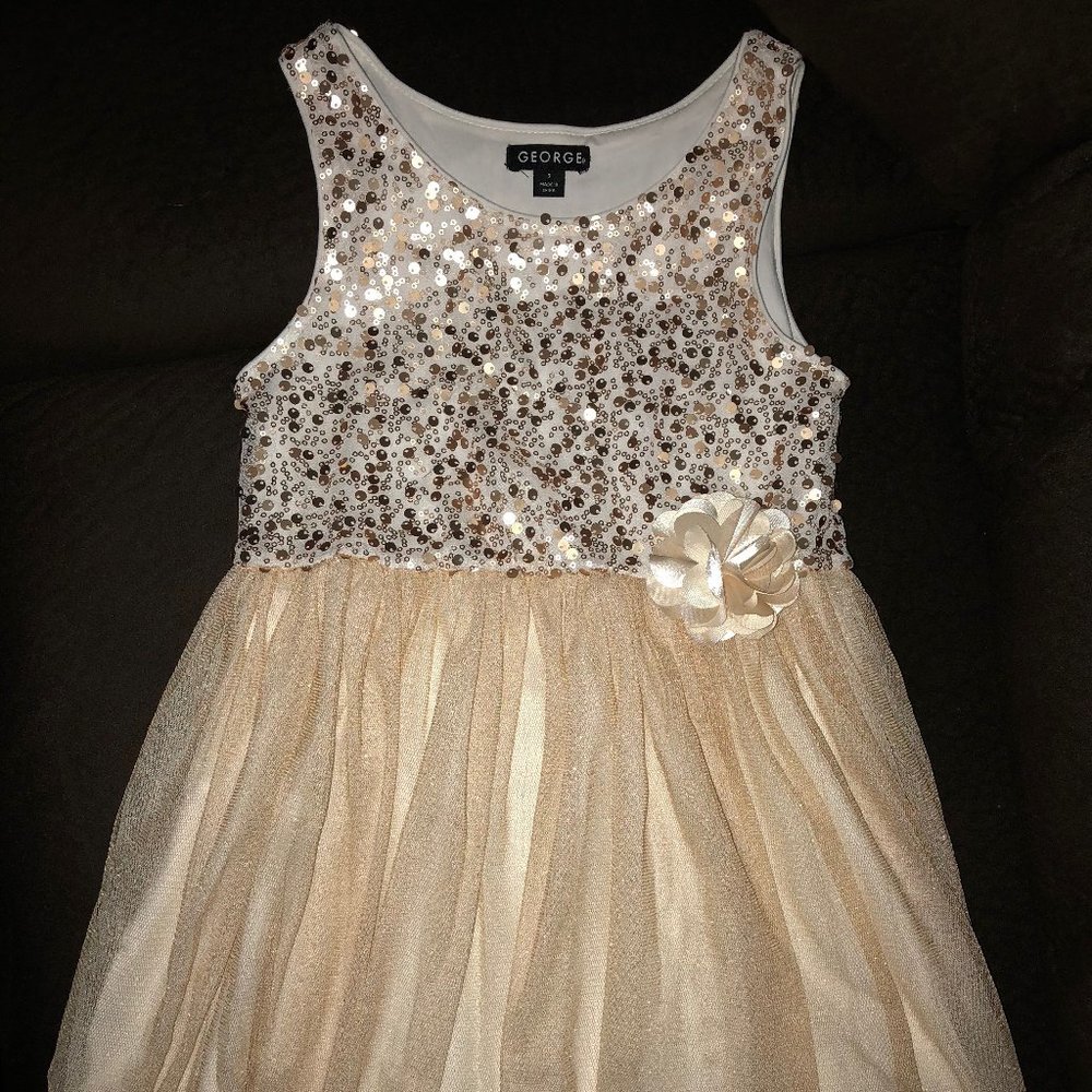 Gorgeous Gold Sequins dress girls sz. 7